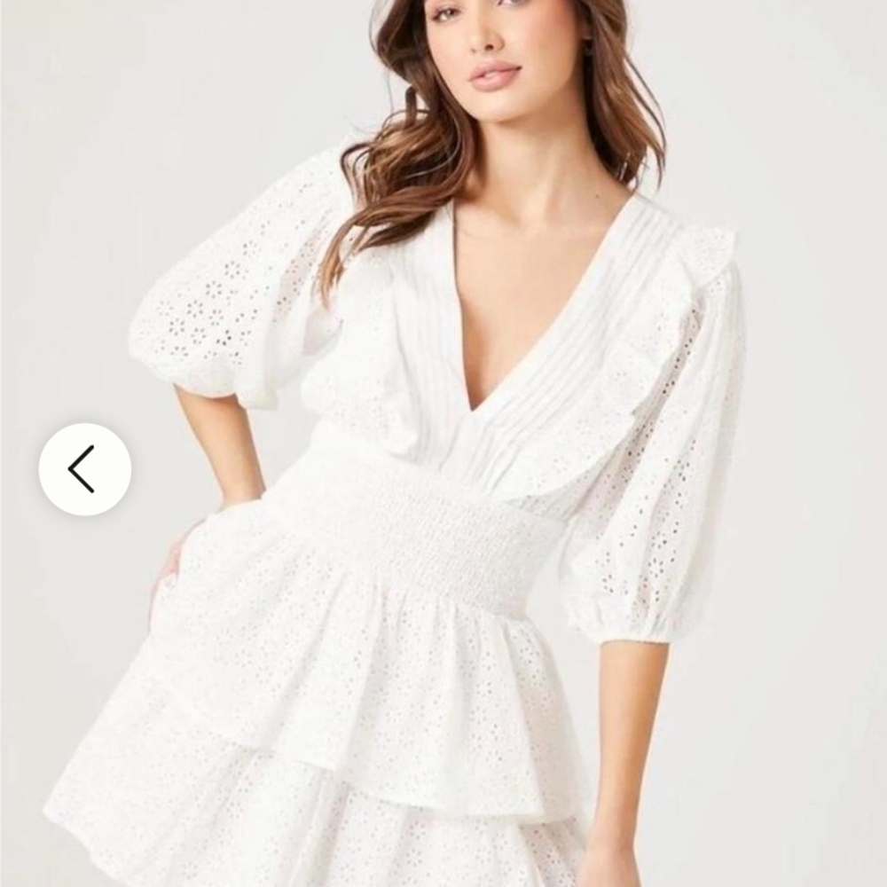 ✨ NWT Forever 21 White Eyelet Mini Dress 3x 22/24